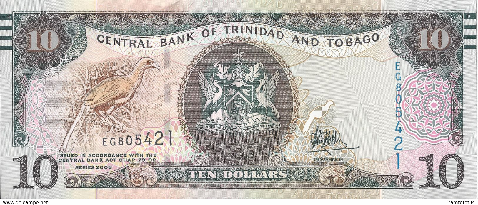 TRINITE ET TOBAGO - 10 Dollars (série 2006) - 2017 UNC - Trinidad En Tobago