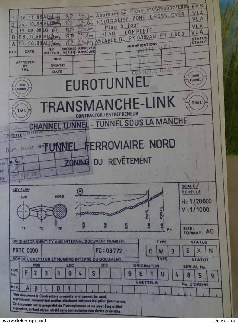 Calais - 2 Plans De La Construction Du Tunnel Sous La Manche - Travaux Publics