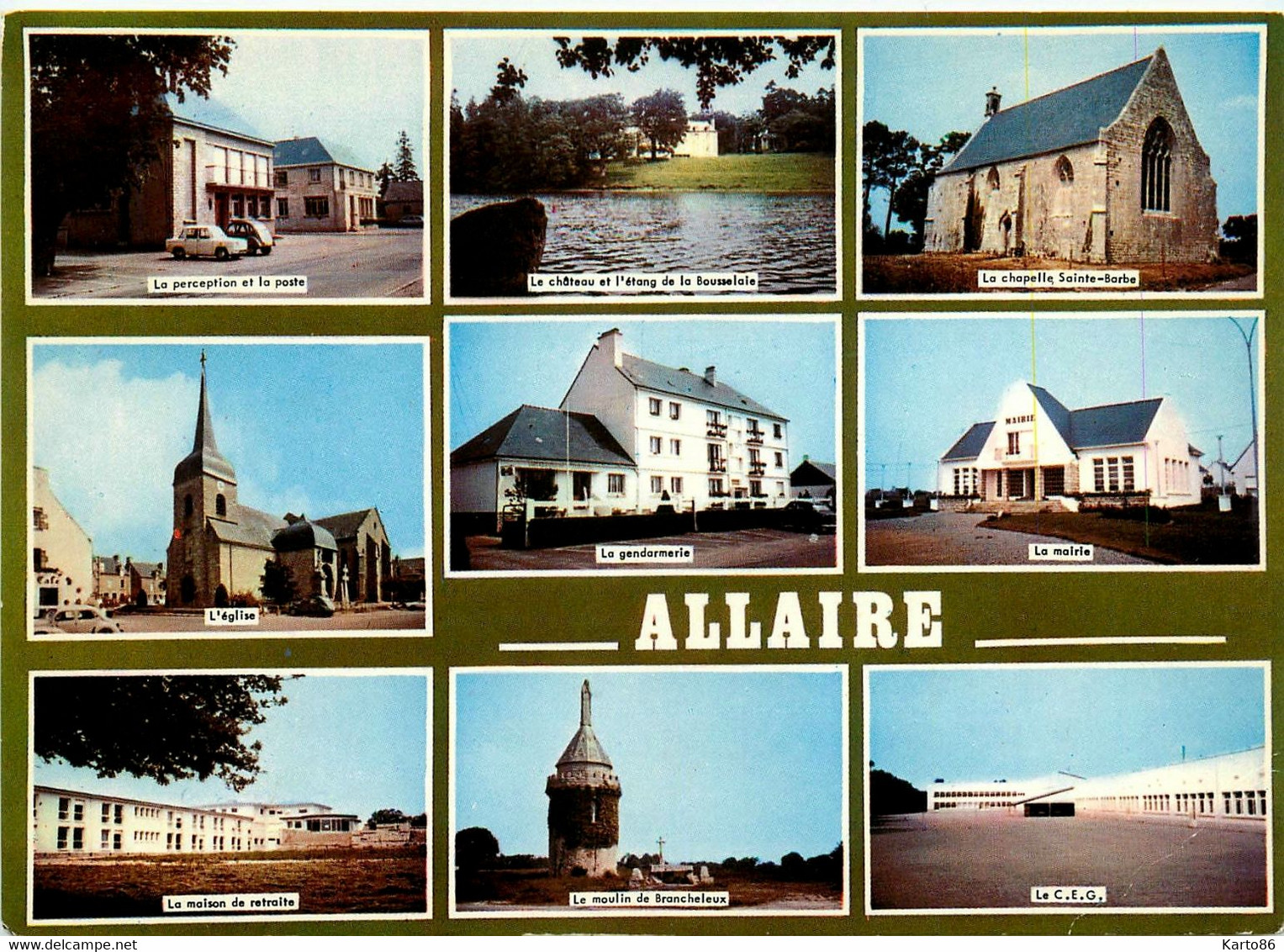 Allaire * Souvenir Du Village * Cpa 9 Vues * La Gendarmerie , La Mairie , Le CEG - Allaire