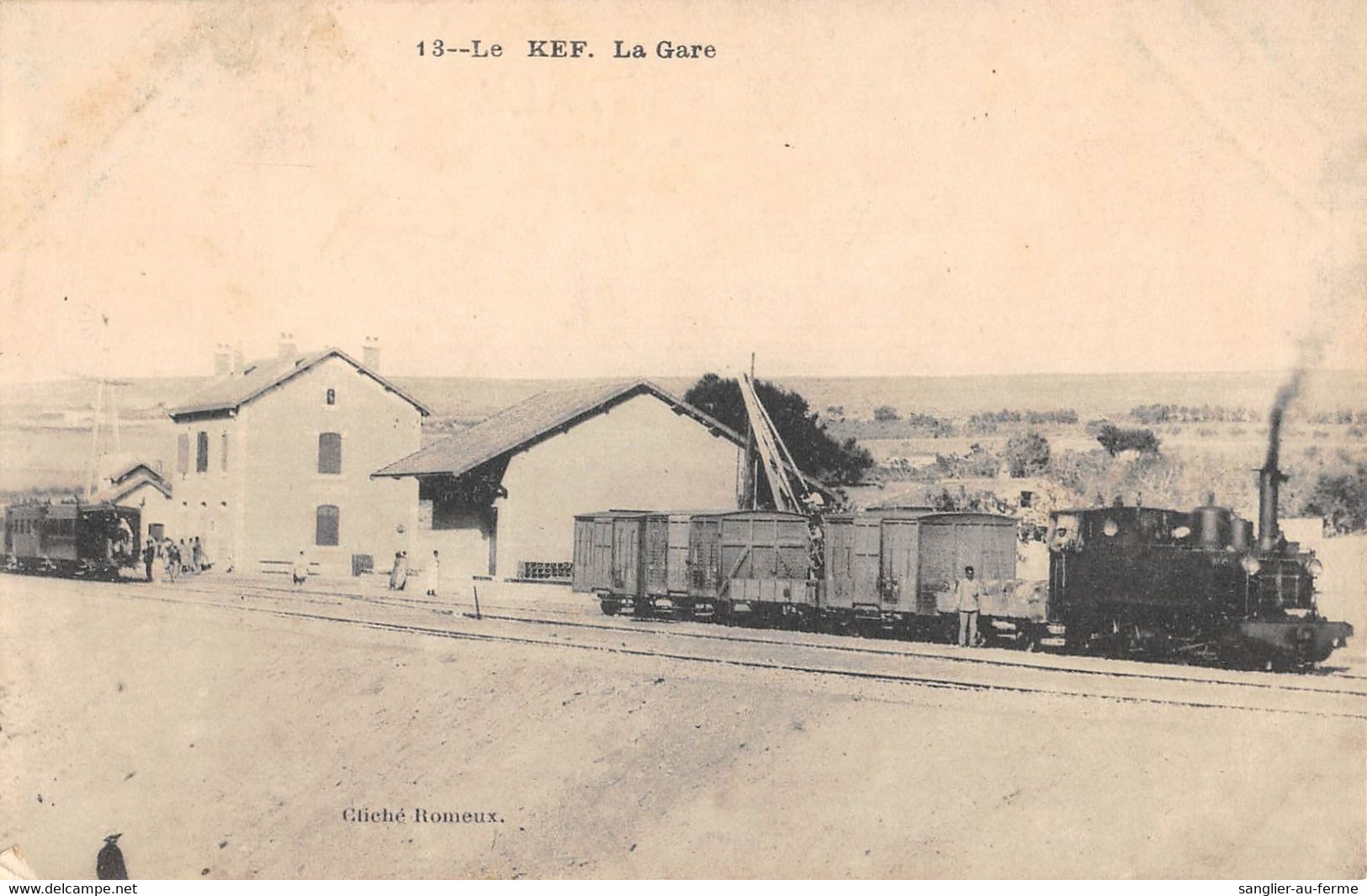 CPA TUNISIE LE KEF LA GARE (TRAIN - Tunisia