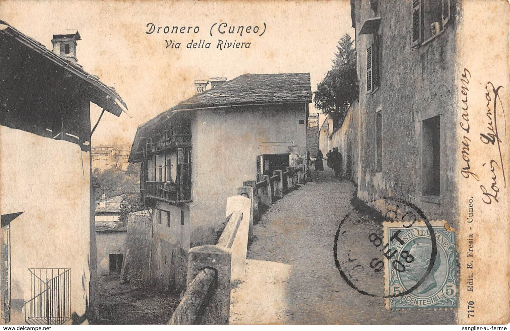 CPA ITALIE DRONERO CUNEO VIA DELLA RIVIERA (cliché Rare - Cuneo