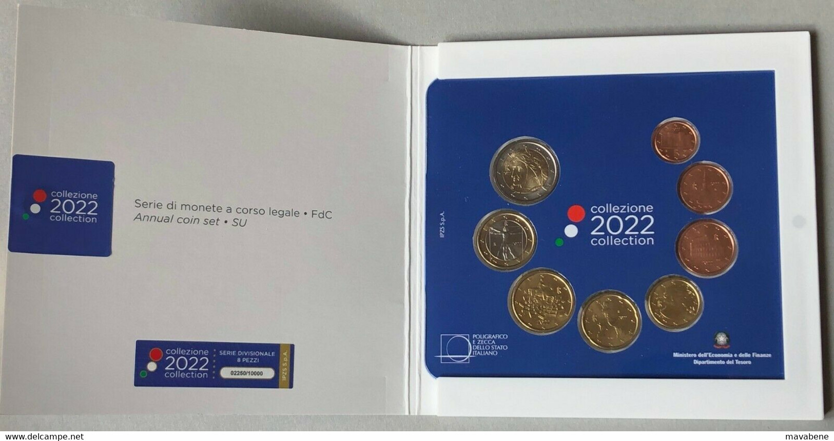 ITALIA 2022 SERIE DIVISIONALE 8 MONETE FDC CON 2 EURO DANTE ALIGHIERI BLISTER - Colecciones