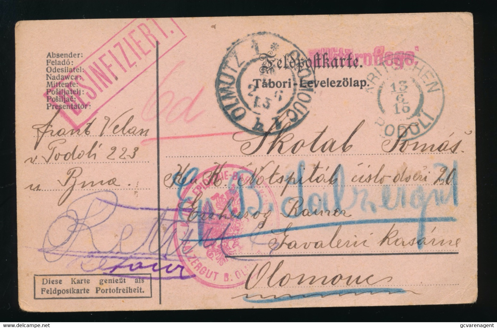 KARTE WWI  1915      2 SCANS - 1. Weltkrieg (Briefe)