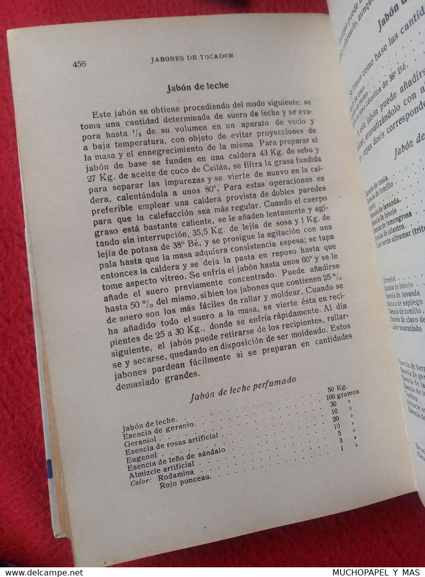 ANTIGUO LIBRO FORMULARIO DE PERFUMES Y COSMÉTICOS J. P. DURVELLE 1940 GUSTAVO GILI EDITOR BARCELONA. PARFUMS COSMÉTIQUES