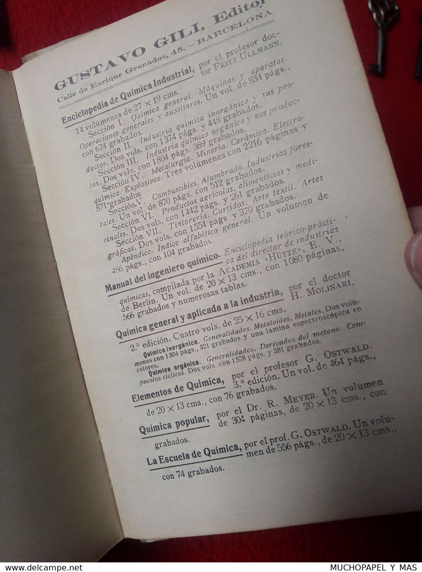 ANTIGUO LIBRO FORMULARIO DE PERFUMES Y COSMÉTICOS J. P. DURVELLE 1940 GUSTAVO GILI EDITOR BARCELONA. PARFUMS COSMÉTIQUES