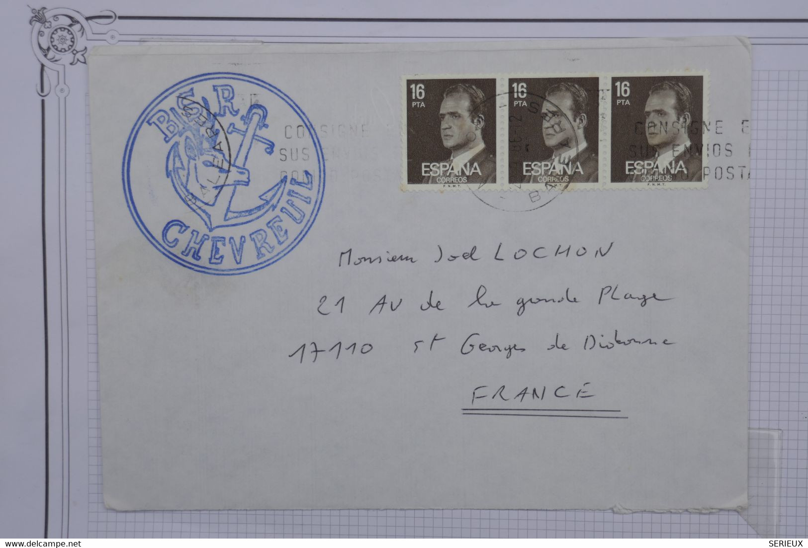 AT9 ESPANA   BELLE LETTRE   POUR  ST GEOGE DE DIDONNE  FRANCE    + BSR CHEVREUIL  + AFFRANCH. PLAISANT - Covers & Documents