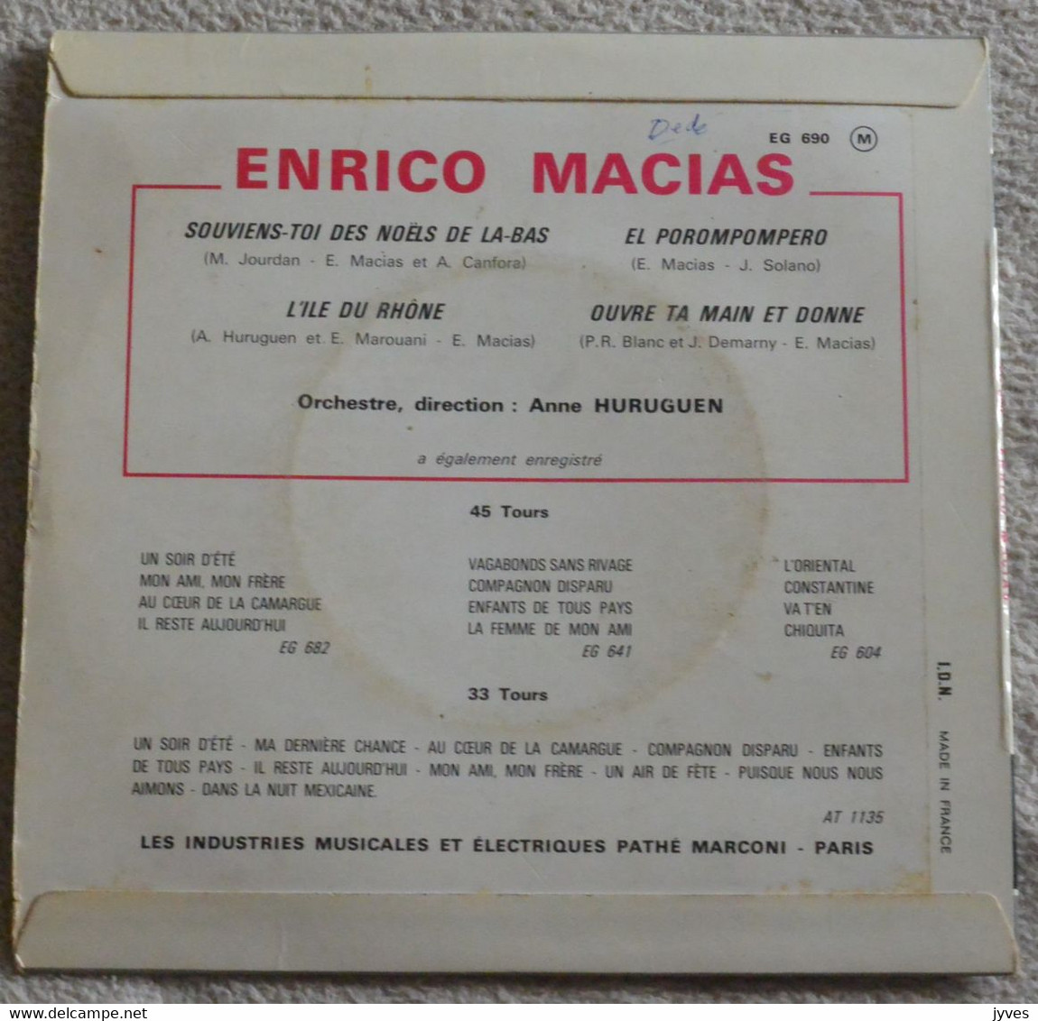 Enrico Macias - Souviens Toi Des Noëls De La-bas - 45 T - Maxi-Single