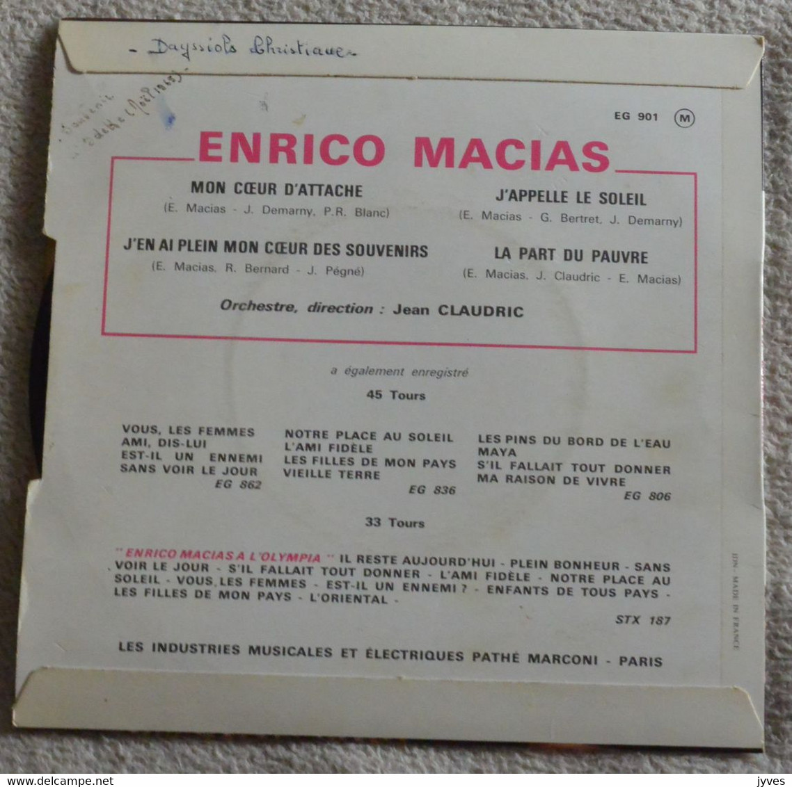 Enrico Macias - Mon Coeur D'attache - 45 T - Maxi-Single