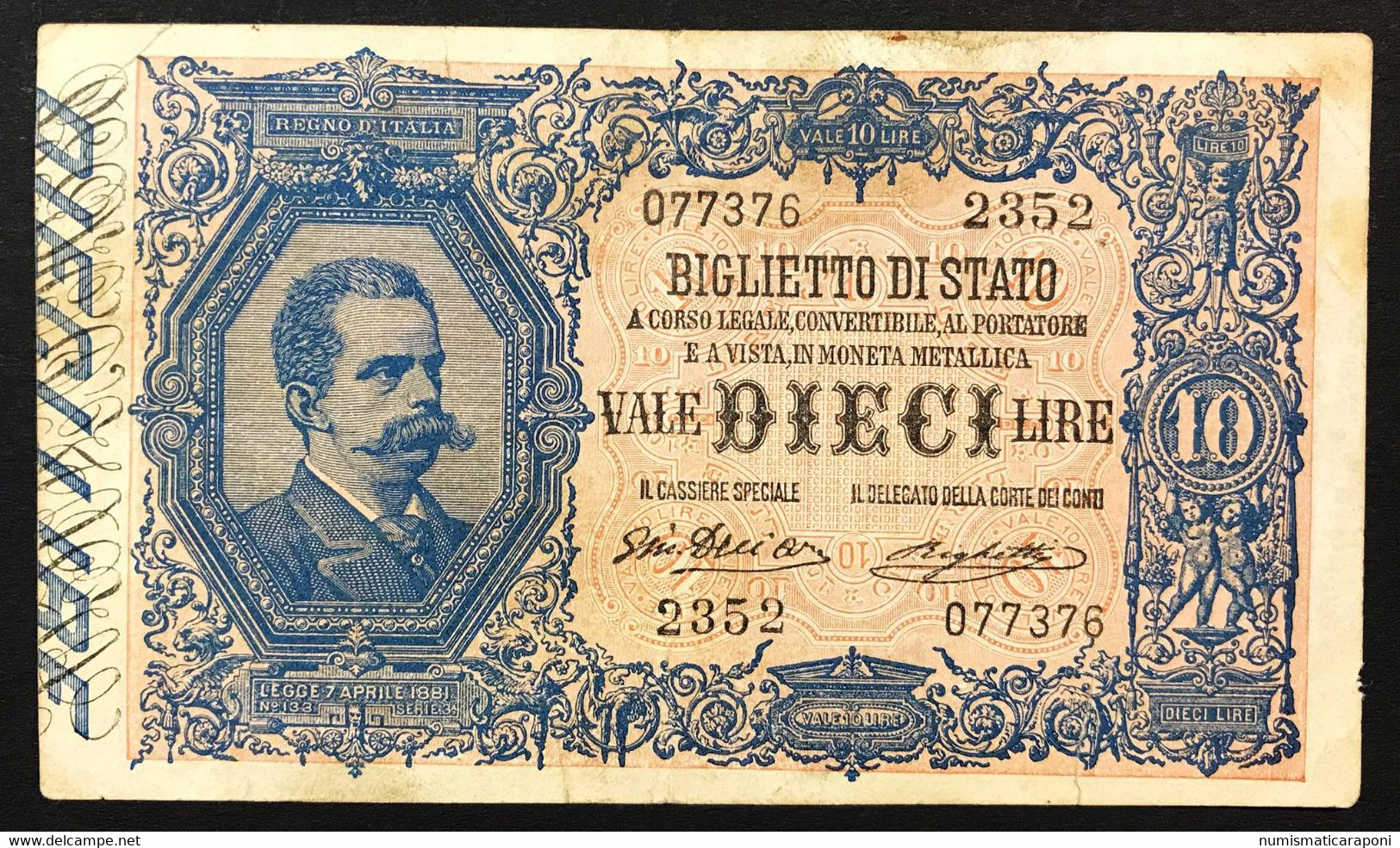 10 LIRE VITTORIO EMANUELE III° EFFIGE UMBERTO I° 11 10 1915 RARA Bel Bb LOTTO 3412 - Regno D'Italia – 10 Lire