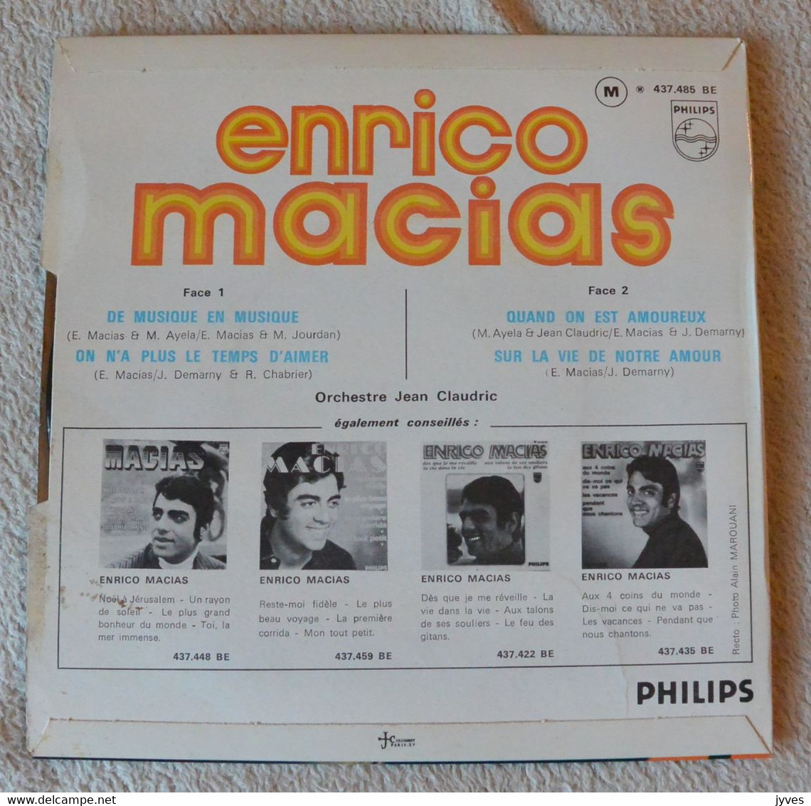 Enrico Macias - De Musique En Musique - 45 T - Maxi-Single