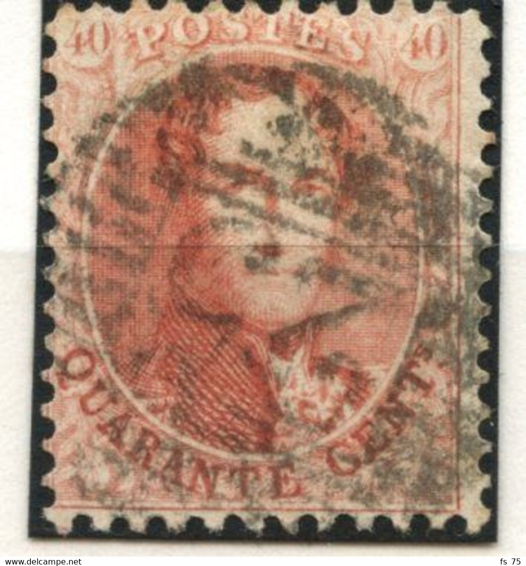 BELGIQUE - COB 16A - 40C MEDAILLON 12 1/2  X 13 1/2 OBLITERES - 12 TIMBRES NUANCES DIVERSES - Other & Unclassified