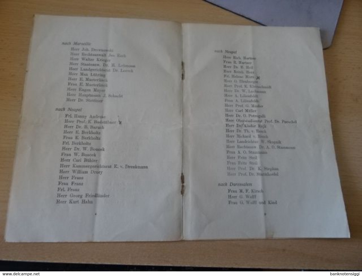 Deutsch-Ost-Afrika-Line  "Passagier-Liste R.P.D."Prinzregent" Kapätän Von Holdt 1913 - World