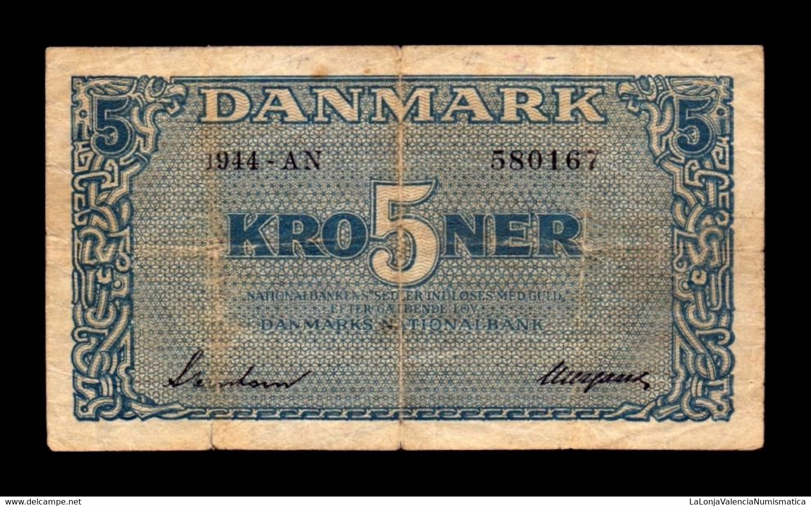 Dinamarca Denmark 5 Kroner 1944 Pick 35a (1) BC- G - Denmark