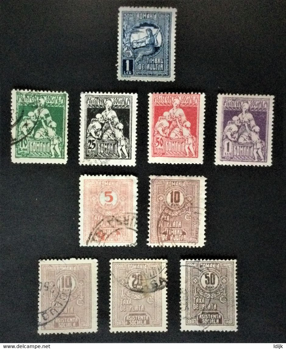 1918-1922   10 X Zwangzuschlagmarken / Timbru De Ajutor - Fiscales