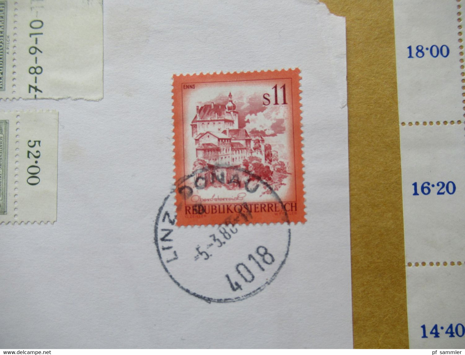 Österreich 1975 Freimarken In Einheiten Auf Großem Umschlag! Postgebühr Bar Bezahlt Und AFS Pelikan It Wien - Storia Postale