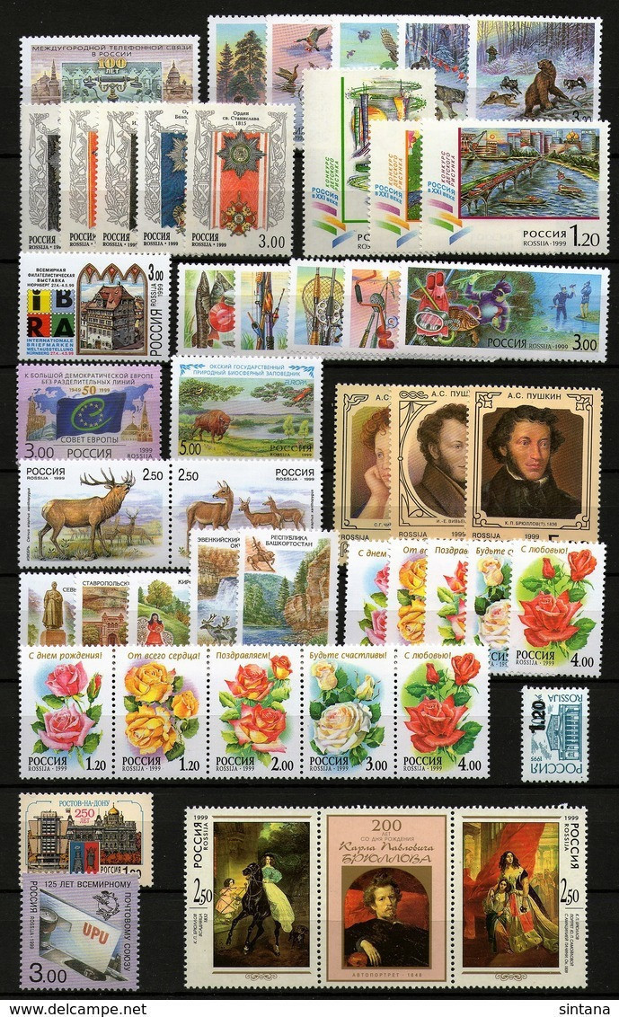 Russland/Russia 1999 Kompletter Jahrgang/Complete Year - 81 Marken/Stamps + 4 Blocks/SS **/MNH - Années Complètes