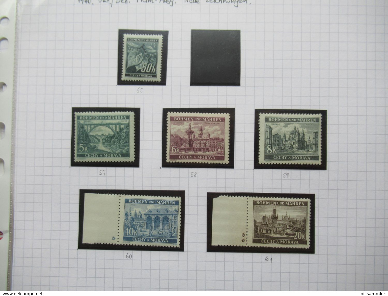 Böhmen & Mähren Kleiner Posten Auf Blättern Freimarken Briefstücke / ** / ZD Rotes Kreuz / Stöberposten - Unused Stamps