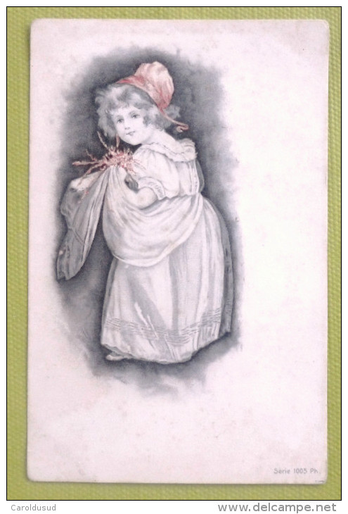 Cpa Precurseur Litho Illustrateur VIENNE CLAPSADDLE  N.S. Enfant COIFFE Fleur Rouge Voyagé 1904 Pointillé St Michel Orge - Clapsaddle