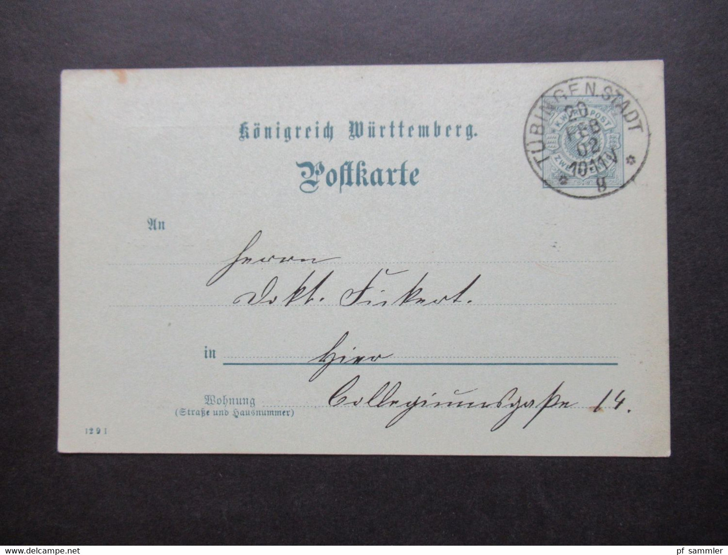 AD Württemberg 1902 Bedruckte GA Medizinisch Naturwissenschaftlicher Verein Chemische Reaktion Eiweiss - Anilinfarben - Other & Unclassified