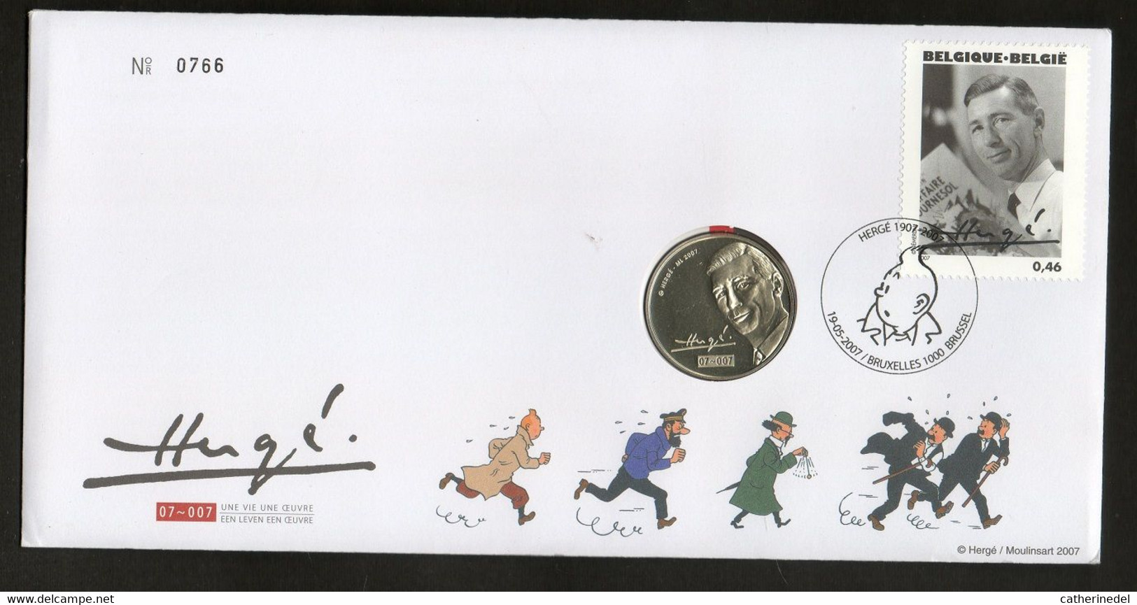 Année 2007 : 3648  - Numisletter Numéroté 0766 : Tintin - 100e Anniv.de La Naissance D'Hergé - Numisletter