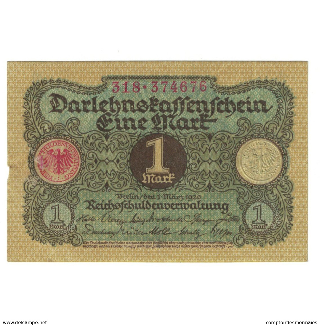 Billet, Allemagne, 1 Mark, KM:58, SUP - 1 Rentenmark