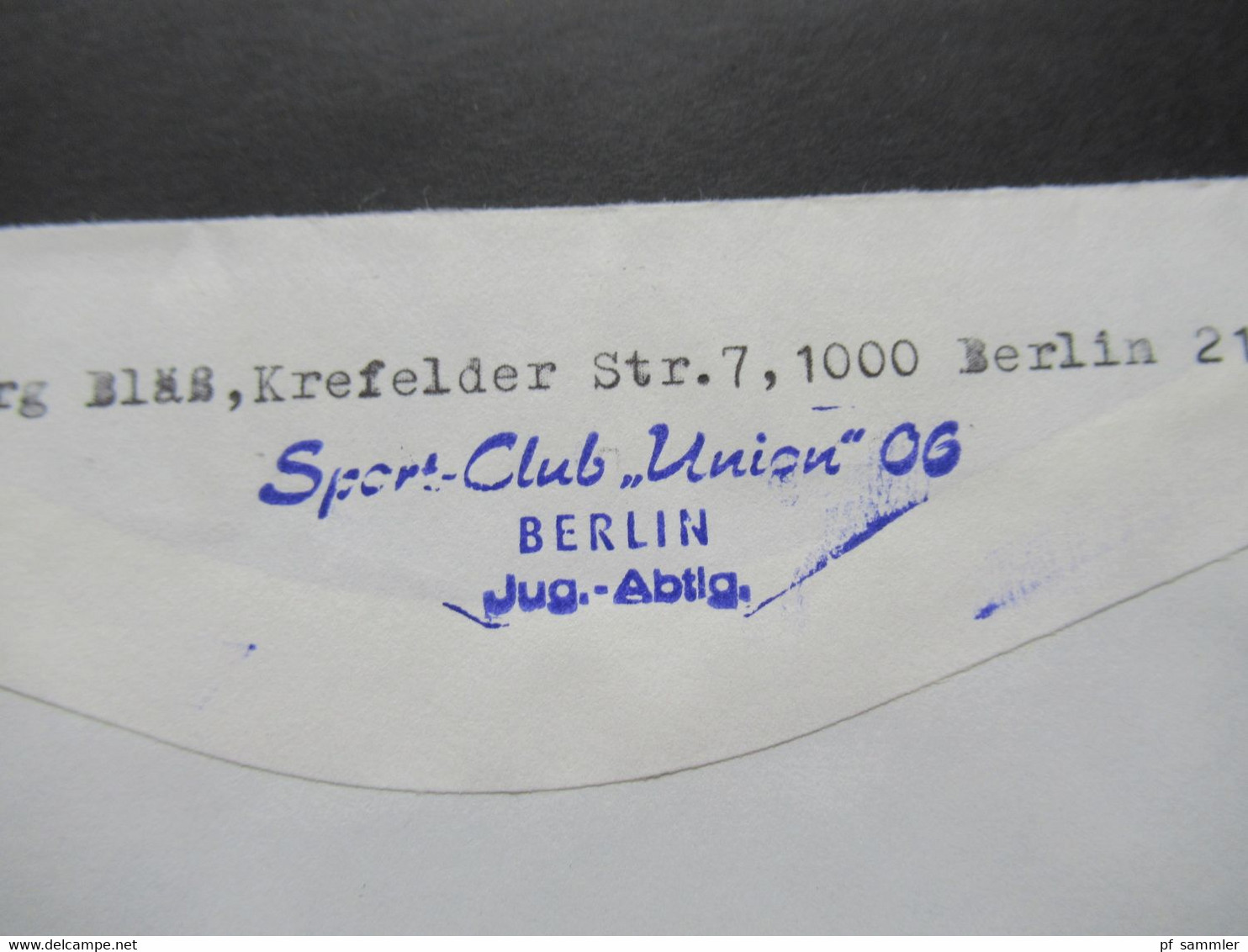 Berlin (West) Freimarken Frauen Nr.825 EF Umschlag Thematik Sport Club Union 06 Berlin Jugend Abteilung - Lettres & Documents