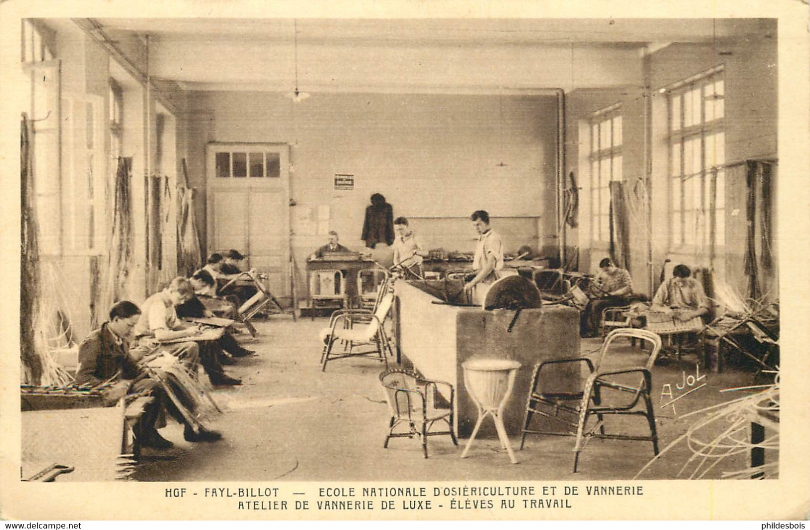 HAUTE MARNE  FAYL BILLOT école Nationale OSIERICULTURE Et De VANNERIE  éleve Au Travail - Fayl-Billot