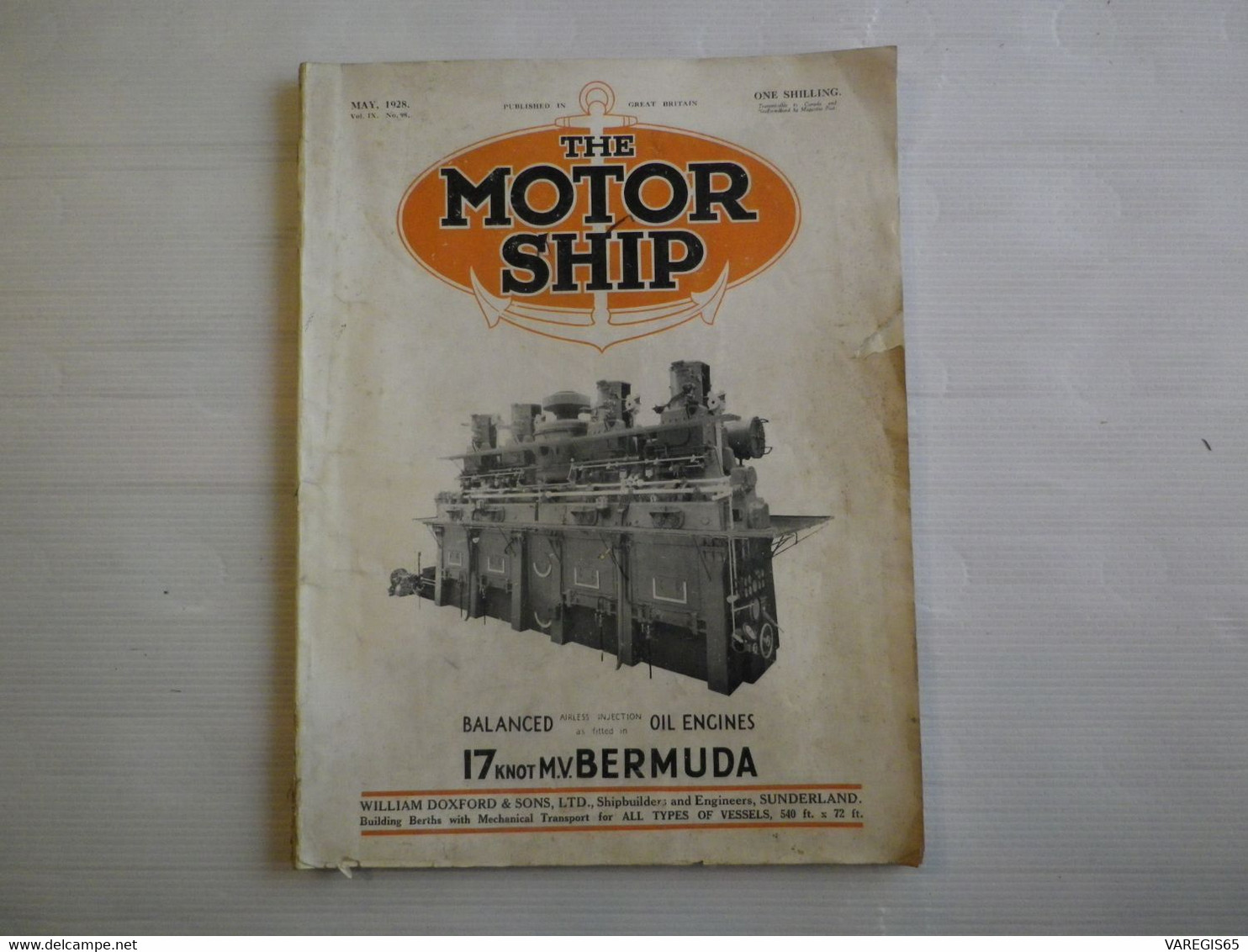 THE MOTOR SHIP - LES BATEAUX A MOTEUR - MAI 1928 - SUPERBE REVUE SUR LES PAQUEBOTS ET LEURS MOTEURS - PUBLICITES - Verkehr