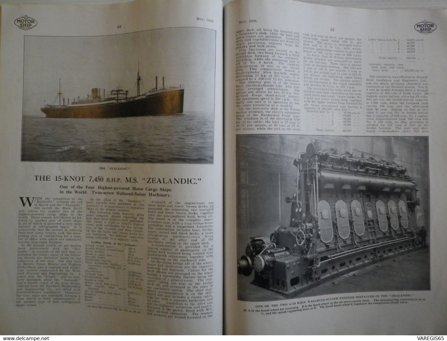 THE MOTOR SHIP - LES BATEAUX A MOTEUR - MAI 1928 - SUPERBE REVUE SUR LES PAQUEBOTS ET LEURS MOTEURS - PUBLICITES