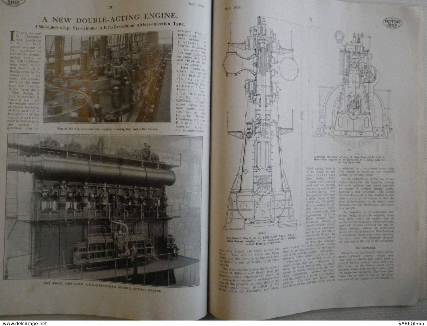 THE MOTOR SHIP - LES BATEAUX A MOTEUR - MAI 1928 - SUPERBE REVUE SUR LES PAQUEBOTS ET LEURS MOTEURS - PUBLICITES