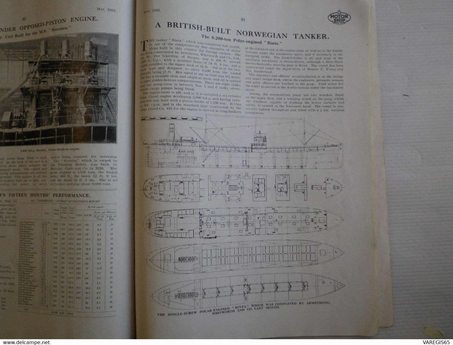 THE MOTOR SHIP - LES BATEAUX A MOTEUR - MAI 1928 - SUPERBE REVUE SUR LES PAQUEBOTS ET LEURS MOTEURS - PUBLICITES