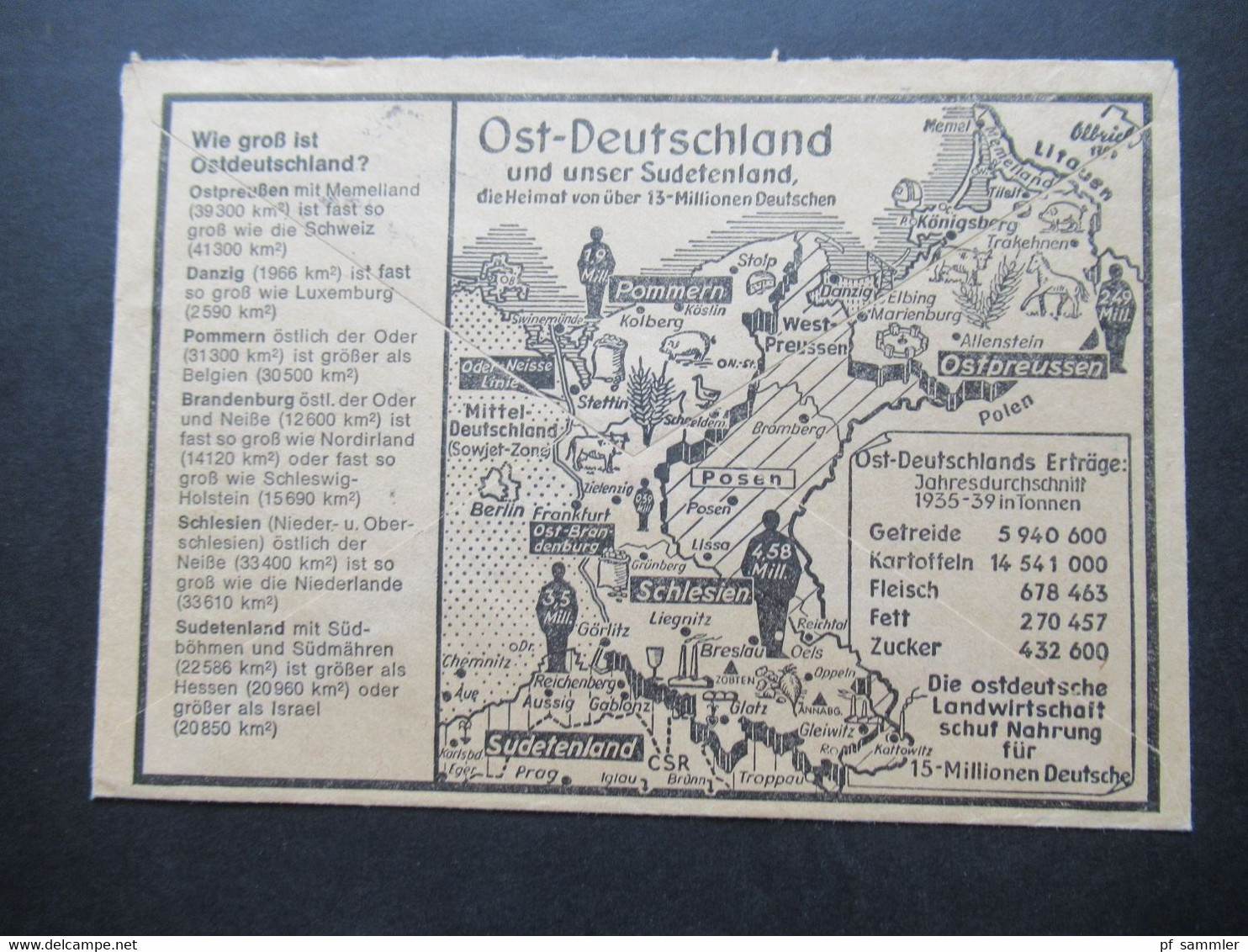 Berlin (West) Alter Umschlag ?! Ost-deutschland Und Unser Sudetenland Die Heimat Von über 13 Millionen Deutschen - Lettres & Documents