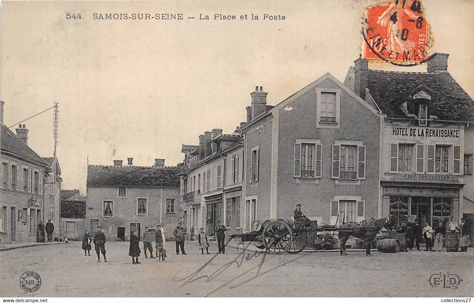 77-SAMOIS-SUR-SEINE- LA PLACE ET LA POSTE - Samois