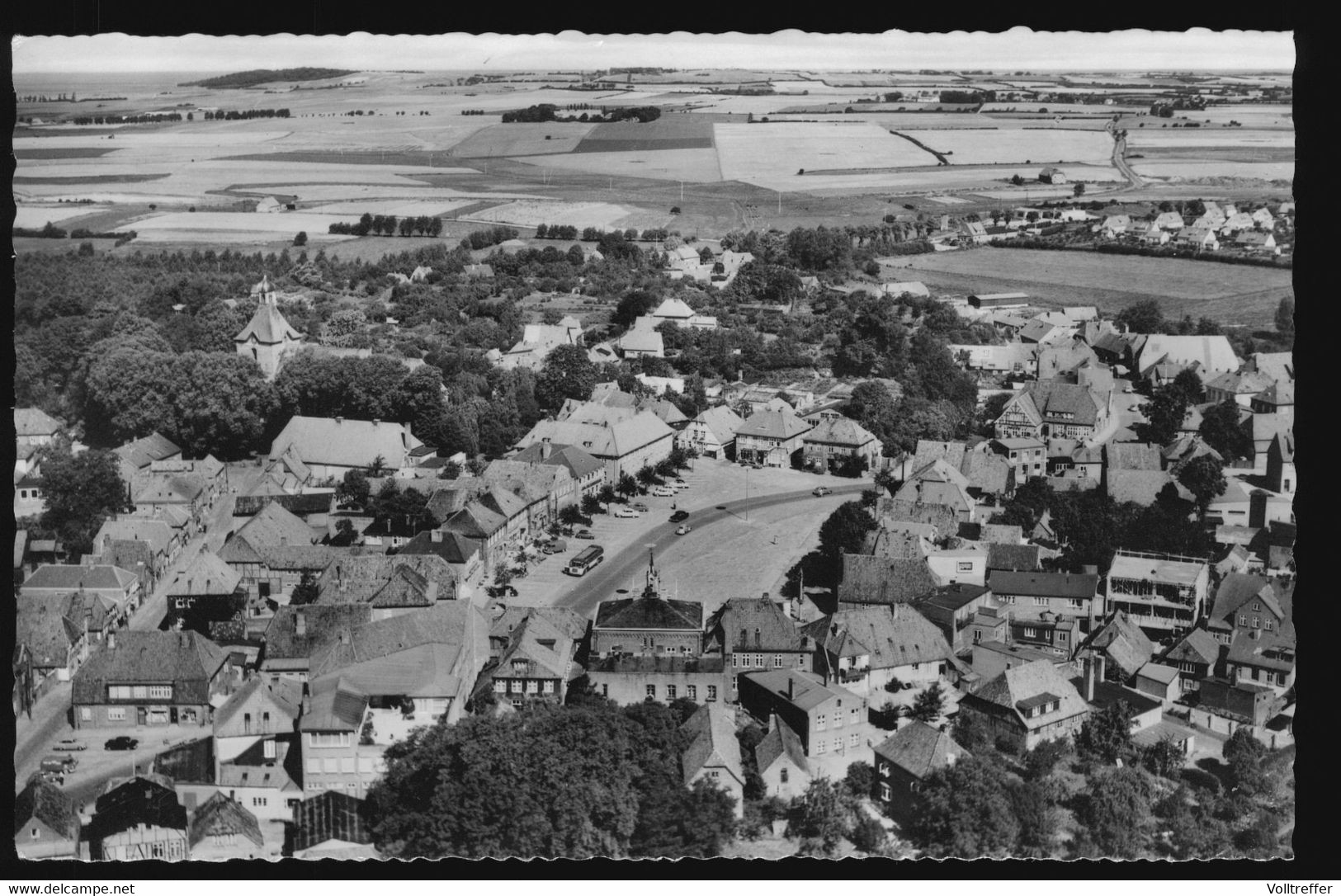 Orig. Foto AK 50er - 60er Jahre, Oldenburg Holstein, Luftaufnahme, Luftbild - Oldenburg (Holstein)