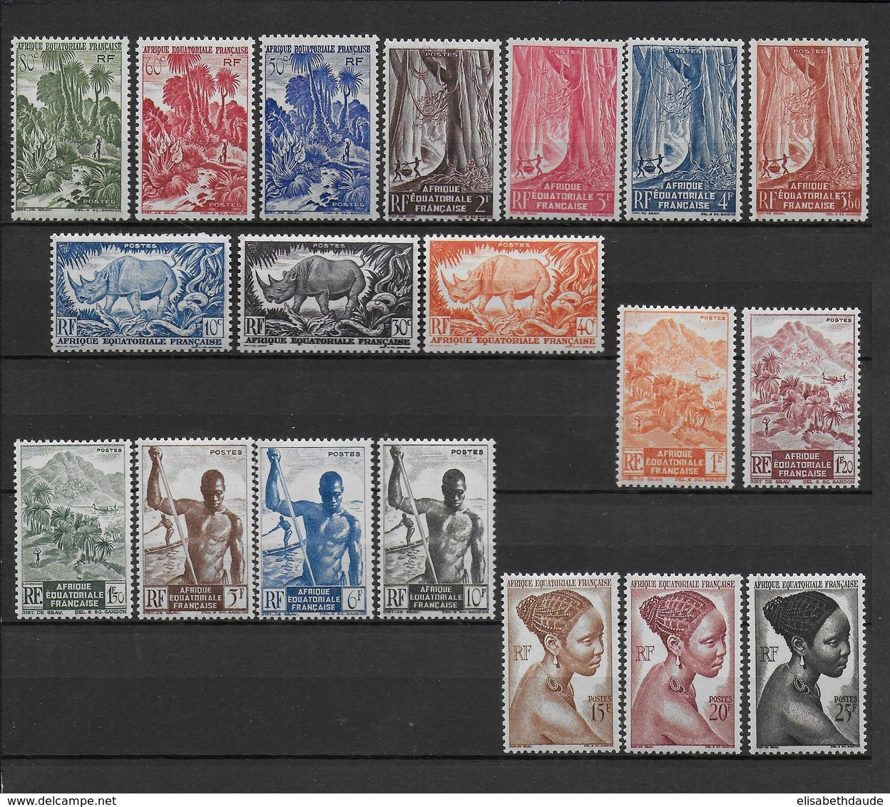 AEF  - 1947 - SERIE COMPLETE - YVERT N° 208/226 * MLH (PLUSIEURS ** MNH) - COTE = 25+ EURO - Ongebruikt