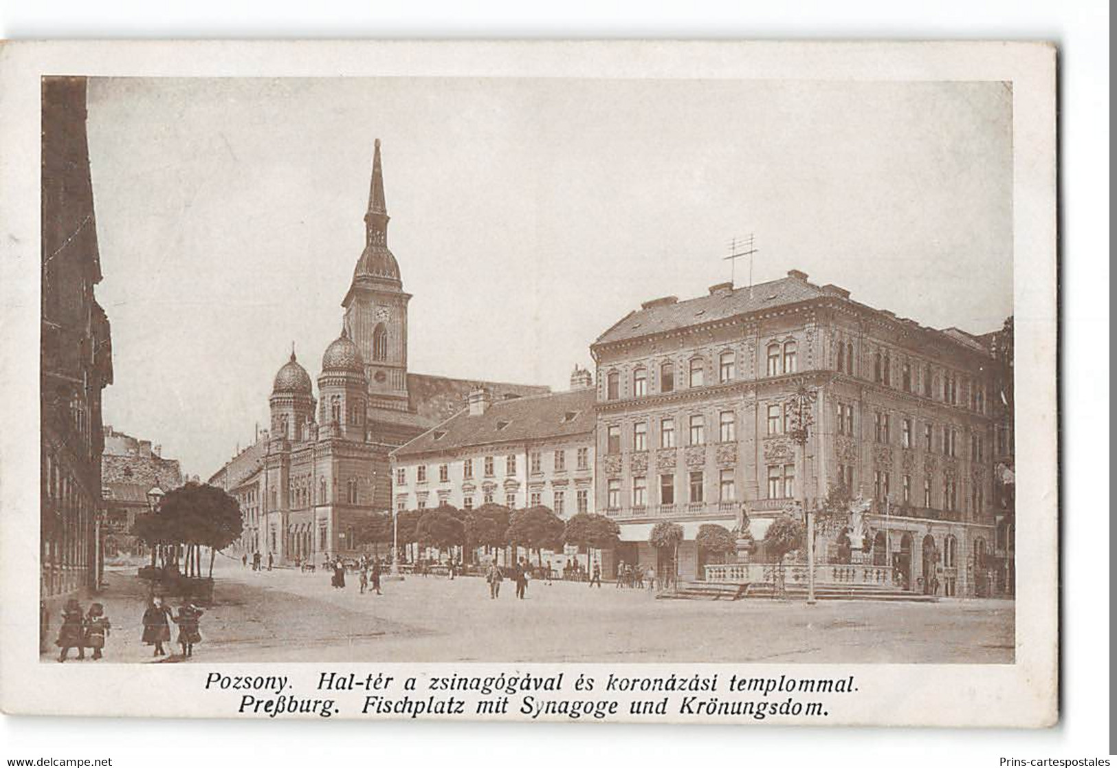 CPA Slovaquie Bratislava Pozsony La Place Synagogue - Judaica - Slovaquie