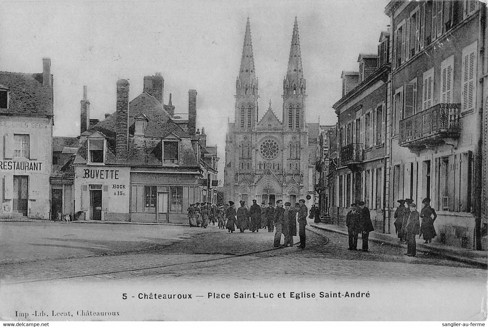 CPA 36 CHATEAUROUX PLACE SAINT LUC ET EGLISE SAINT ANDRE (cliché Pas Courant - Chateauroux