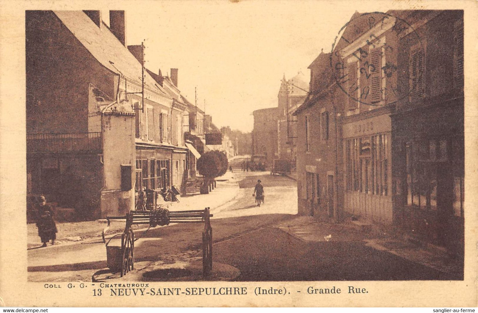 CPA 36 NEUVY SAINT SEPULCHRE GRANDE RUE - Andere & Zonder Classificatie