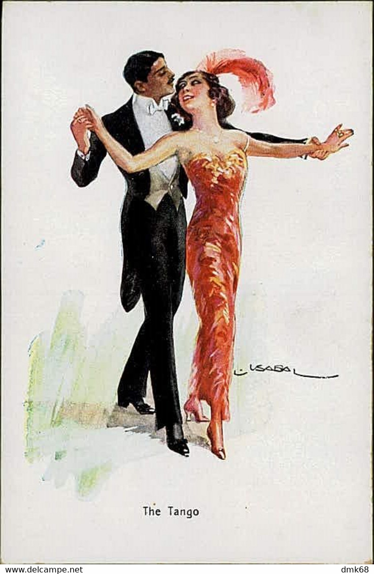 USABAL SIGNED 1910s POSTCARD - THE TANGO / COUPLE DANCING - N.1093 (3077) - Usabal