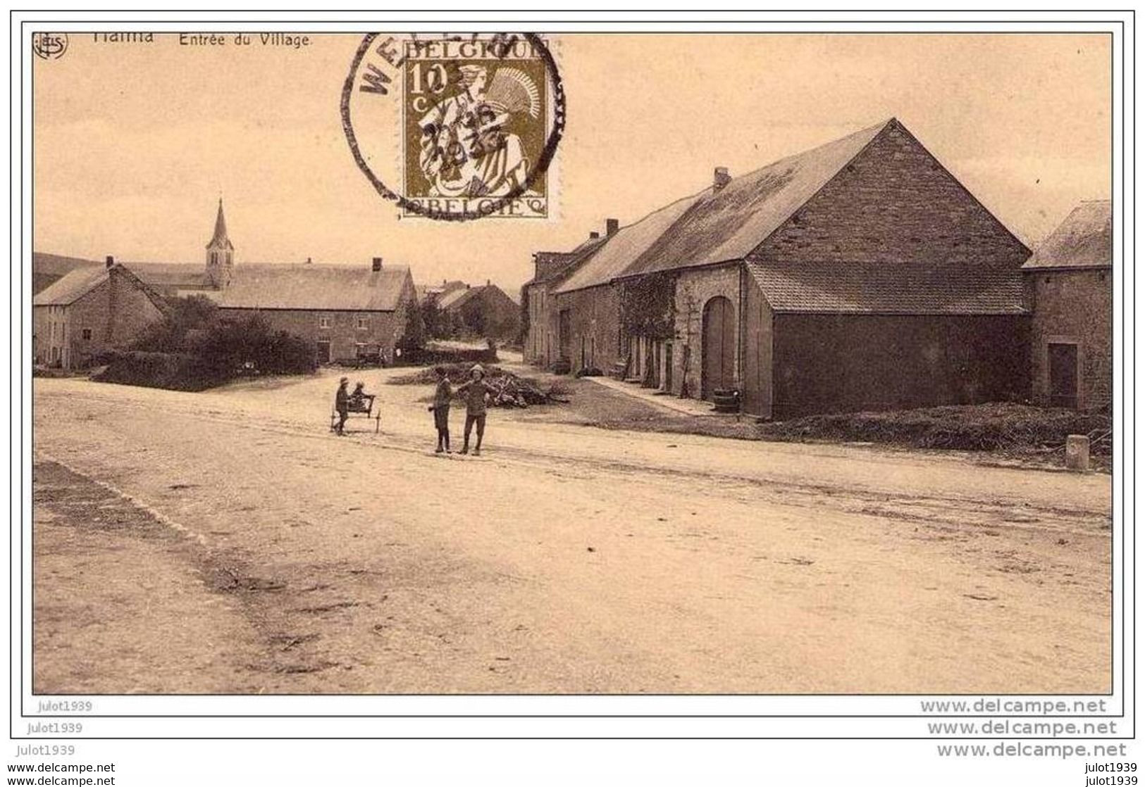 HALMA ..-- WELLIN ..-- Entrée Du Village . 1933 Vers MERXEM ( Henri DE GREEF ) . Voir Verso . - Wellin