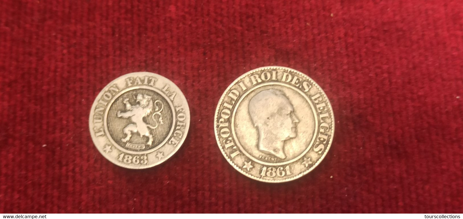 LOT BELGIQUE LEOPOLD PREMIER 10 Centimes 1863 + 20 Centimes 1861 - Non Classés