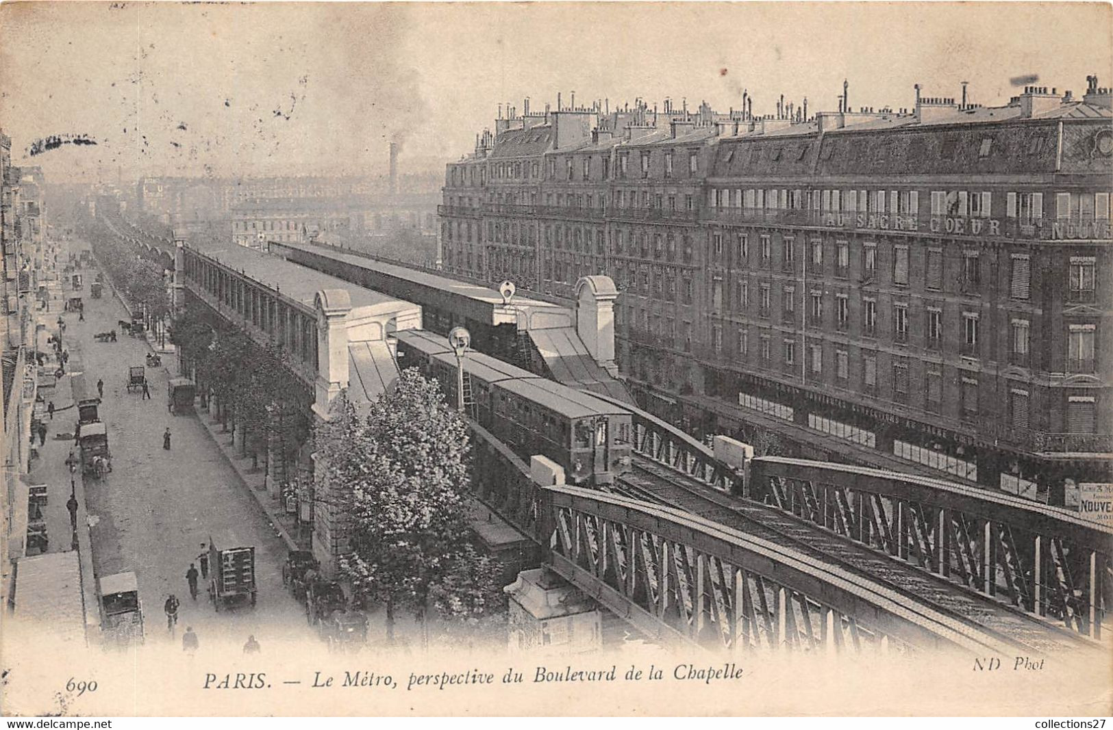 PARIS-LE METRO , PRESPECTIVE DU BOULEVARD DE LA CHAPELLE - Pariser Métro, Bahnhöfe