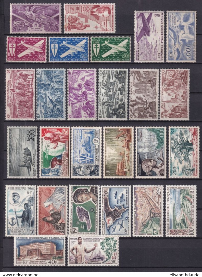 AOF - POSTE AERIENNE COMPLETE ! YVERT N° 1/28 ** MNH (SAUF SERIE 5/10 TCHAD AU RHIN SANS GOMME) - COTE = 181 EUR. - Unused Stamps