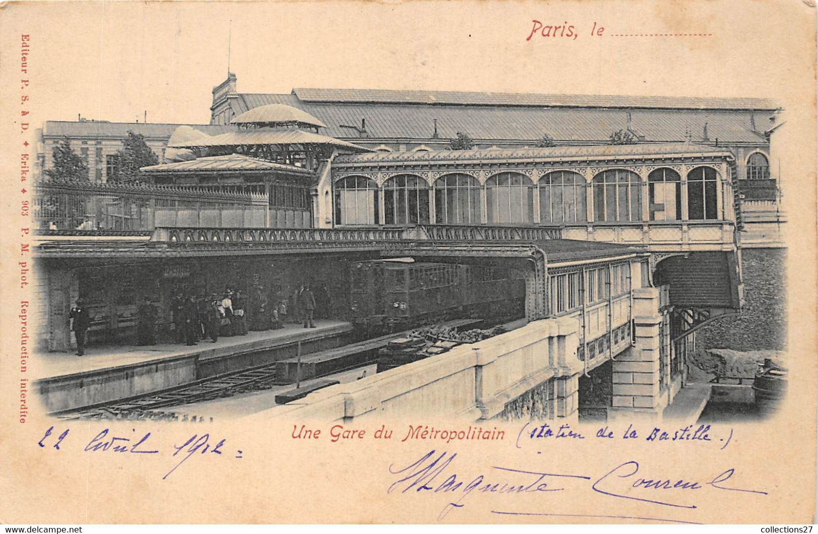 PARIS-UNE GARE DU METROPOLAIN - Pariser Métro, Bahnhöfe
