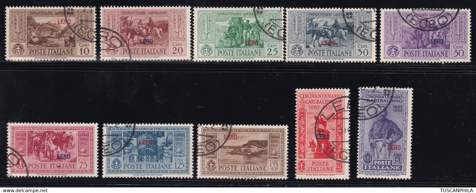 1932 Garibaldi Serie Cpl. Sass. 17/26 Usato Buone Centrature - Ägäis (Lero)