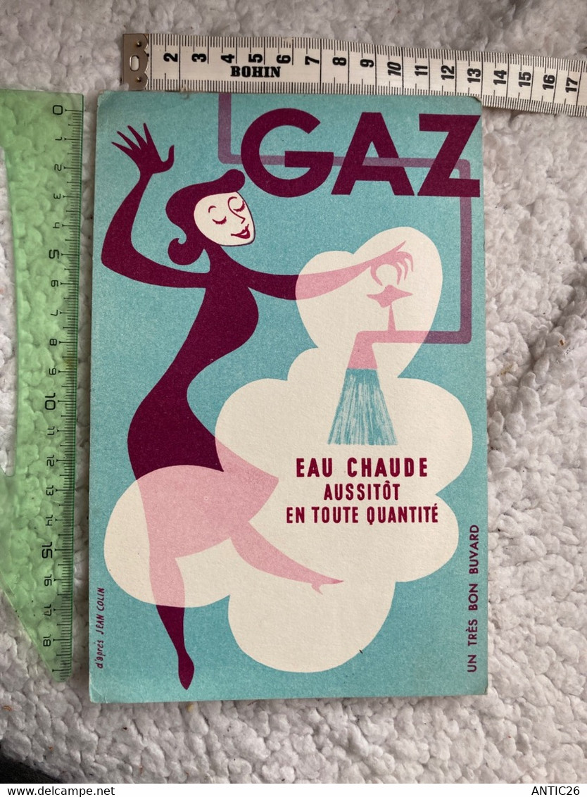 BOUVARD ANCIEN LE GAZ EAU CHAUDE ILLUSTRATEUR D'APRES JEAN COLIN - Electricité & Gaz