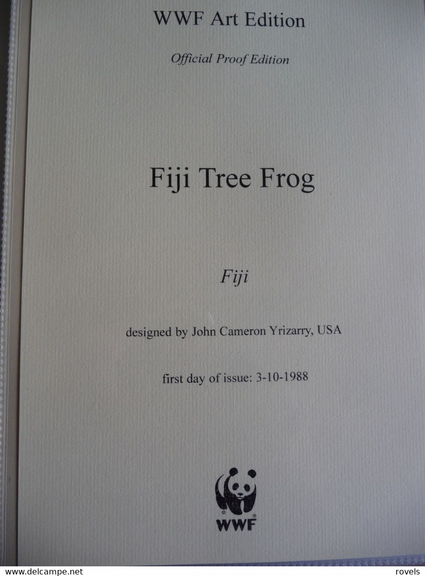 (WWF) FIJI - 1988 * WWF * FIJI TREE FROG *  Official Proof Edition Set - Collections, Lots & Series