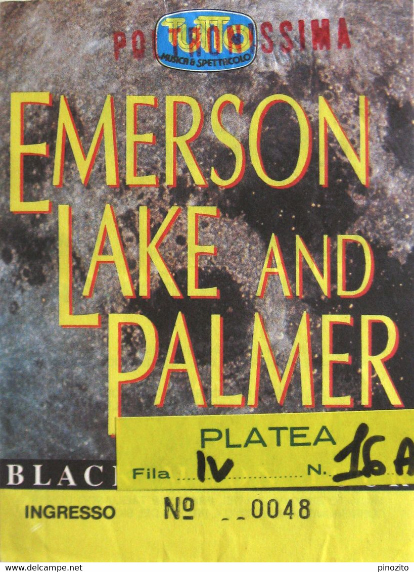 EMERSON LAKE And PALMER ELP Biglietto Concerto Ticket Roma 1997 - Tickets De Concerts