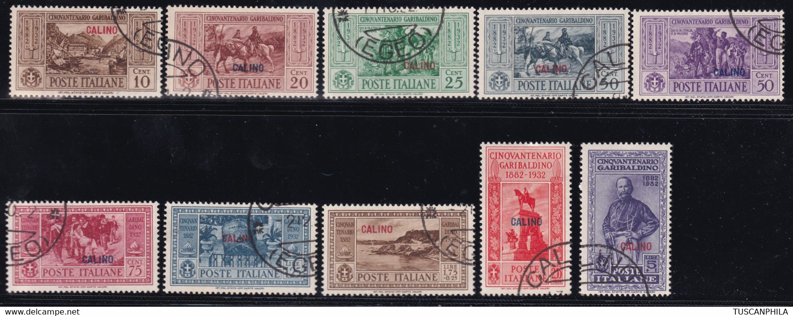 1932 Garibaldi Serie Cpl. Sass. 17/26 Usato Buone Centrature - Egeo (Calino)