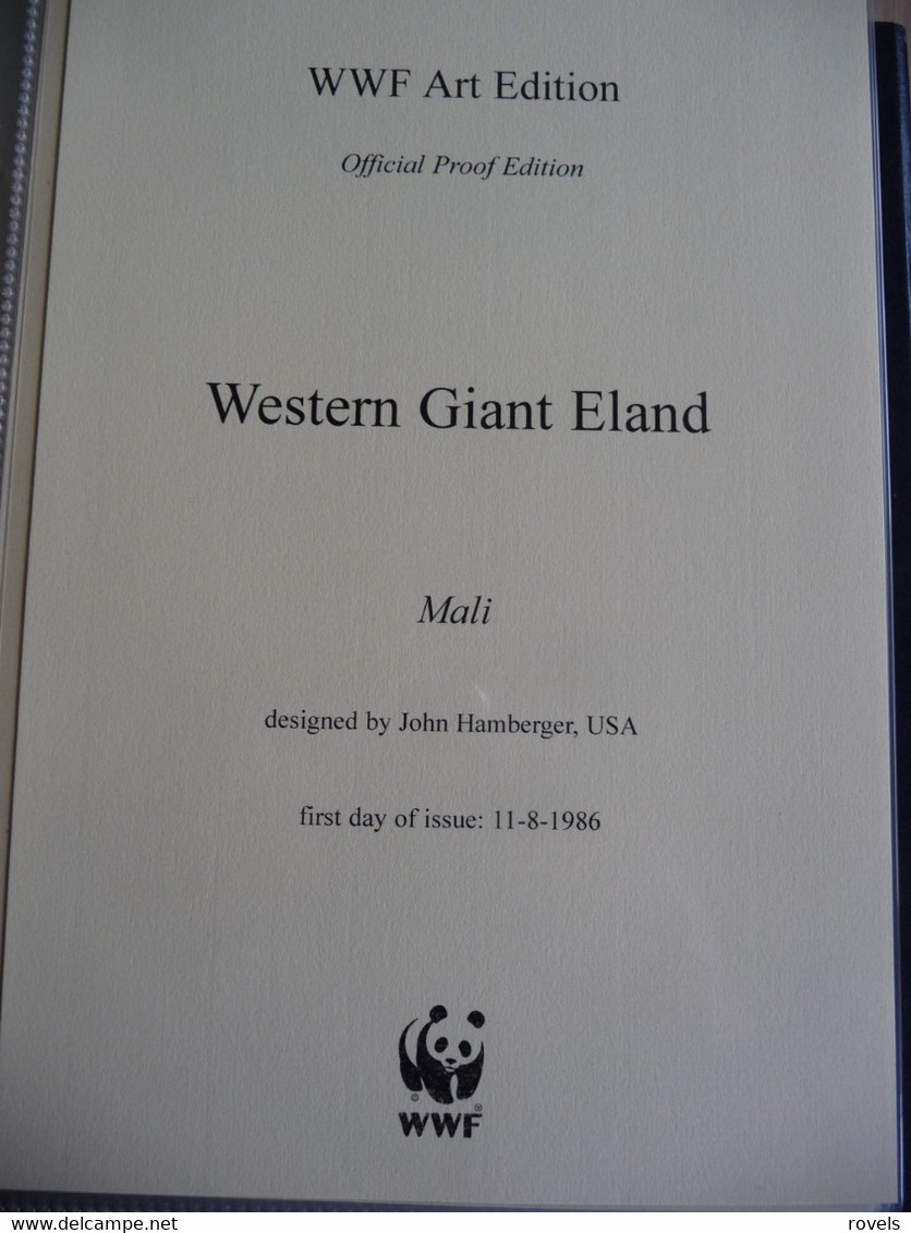 (WWF) MALI - 1986  * WWF * WESTERN GIANT ELAND *  Official Proof Edition Set - Lots & Serien